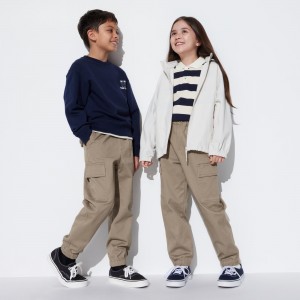 Beige Uniqlo Ultra Stretch Cargo Joggers | SFVAG-8037