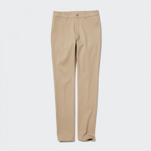 Beige Uniqlo Ultra Stretch Leggings Long | JRTYF-4130