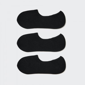 Black Uniqlo Invisible No Show Socks Three Pairs | ZKMAU-2143