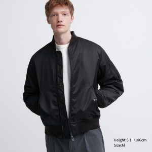 Black Uniqlo Ma 1 Blouson Jacket | AVTYU-6587
