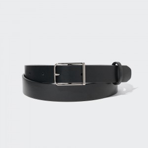 Black Uniqlo Rounded Square Buckle Belt | BICYK-6205