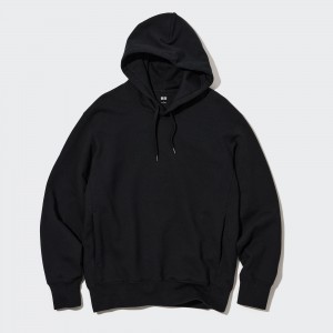 Black Uniqlo Sweat Pullover Hoodie | DHCIZ-6987