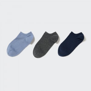 Blue Uniqlo Short Socks Three Pairs | QLGRX-5630