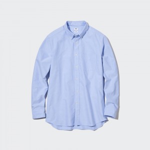 Blue Uniqlo Slim Fit Oxford Shirt Button Down Collar | ANRIC-6417