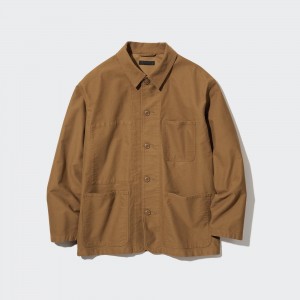 Brown Uniqlo Utility Jacket | EYHBU-7042