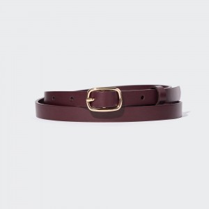 Burgundy Uniqlo Skinny Dress Belt | EPBWI-1894