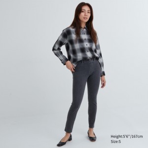 Dark Grey Uniqlo Ultra Stretch Denim Leggings | ICMOA-5137