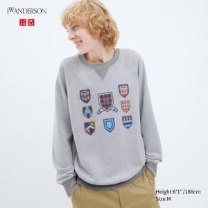 Grey Uniqlo College Sweatshirt | BHPMY-2130