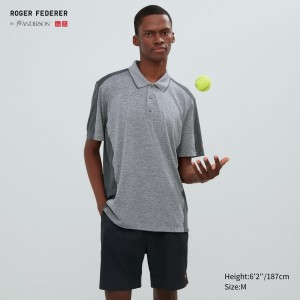Grey Uniqlo Dry Ex Polo Shirt | PLVEQ-3564