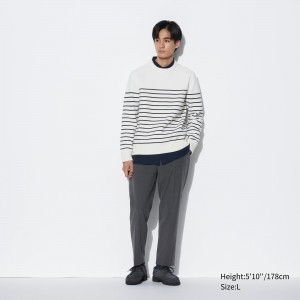 Grey Uniqlo Smart Wool Like Ankle Length Trousers | DQHNC-5194