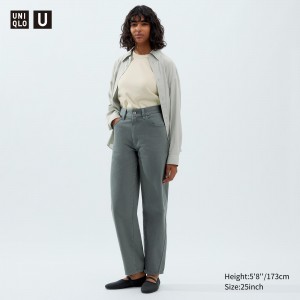 Olive Uniqlo Curved Jeans | BRZKT-7836
