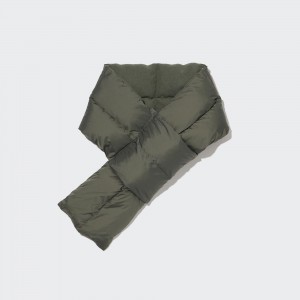 Olive Uniqlo Heattech Lined Padded Scarf | FJTCU-3792