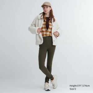 Olive Uniqlo Heattech Ultra Stretch High Rise Leggings Trousers Long | GCIQL-3504