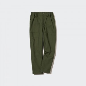 Olive Uniqlo Stretch Warm Lined Baker Trousers | CPYMN-1630