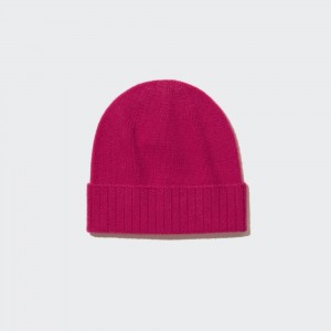 Pink Uniqlo 100pct Cashmere Knitted Beanie Hat | DKJCQ-7452