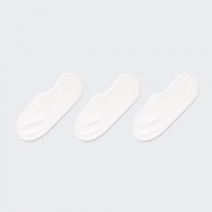 White Uniqlo Mesh Invisible No Show Socks Three Pairs | SQDZU-0126