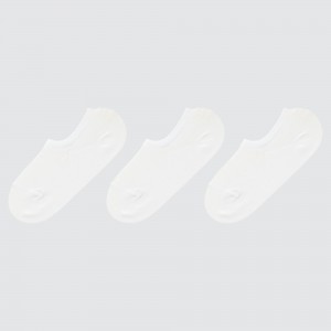 White Uniqlo Mesh Invisible Socks Three Pairs | ZDOSR-3579