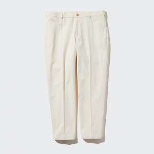 White Uniqlo Smart Cotton Ankle Length Trousers Long | LSOVQ-2384
