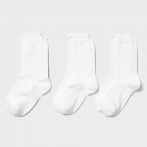 White Uniqlo Socks Three Pairs | OYMIN-7516