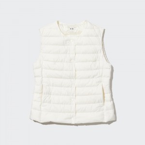 White Uniqlo Ultra Light Down Compact Vest | MHPYL-8462