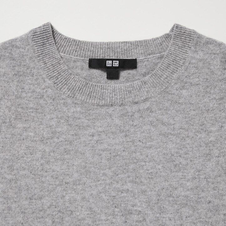 Beige Uniqlo 100pct Cashmere Crew Neck Jumper | WLUQI-7653