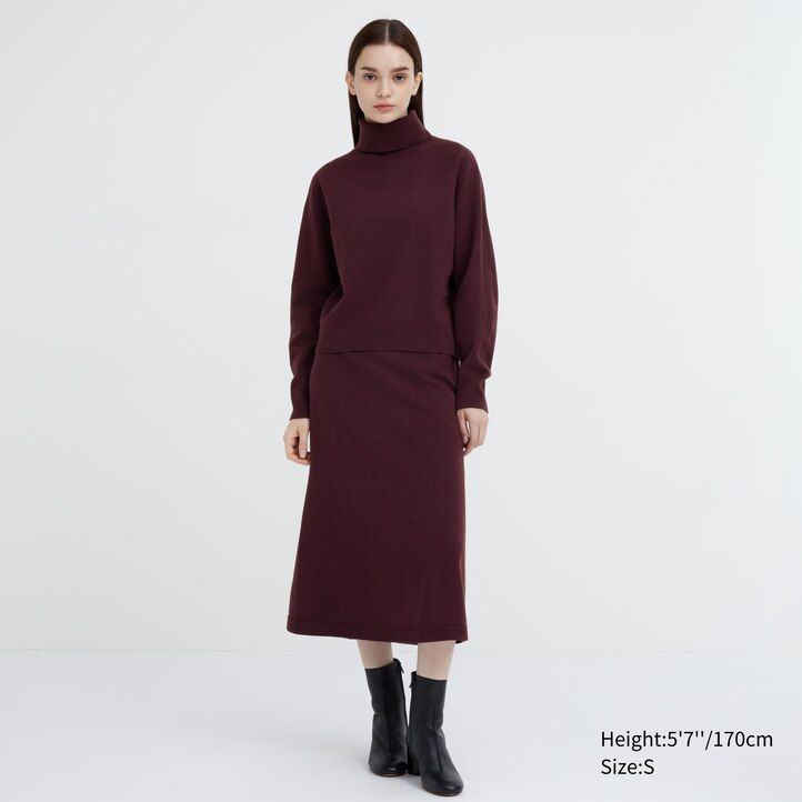 Beige Uniqlo 3d Knit Seamless Souffle Yarn Turtleneck Jumper | AIQMC-7602