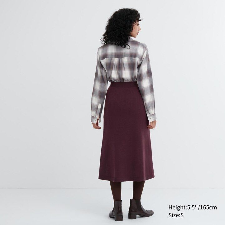 Beige Uniqlo 3d Knit Seamless Souffle Yarn Skirt | OKQXE-4856