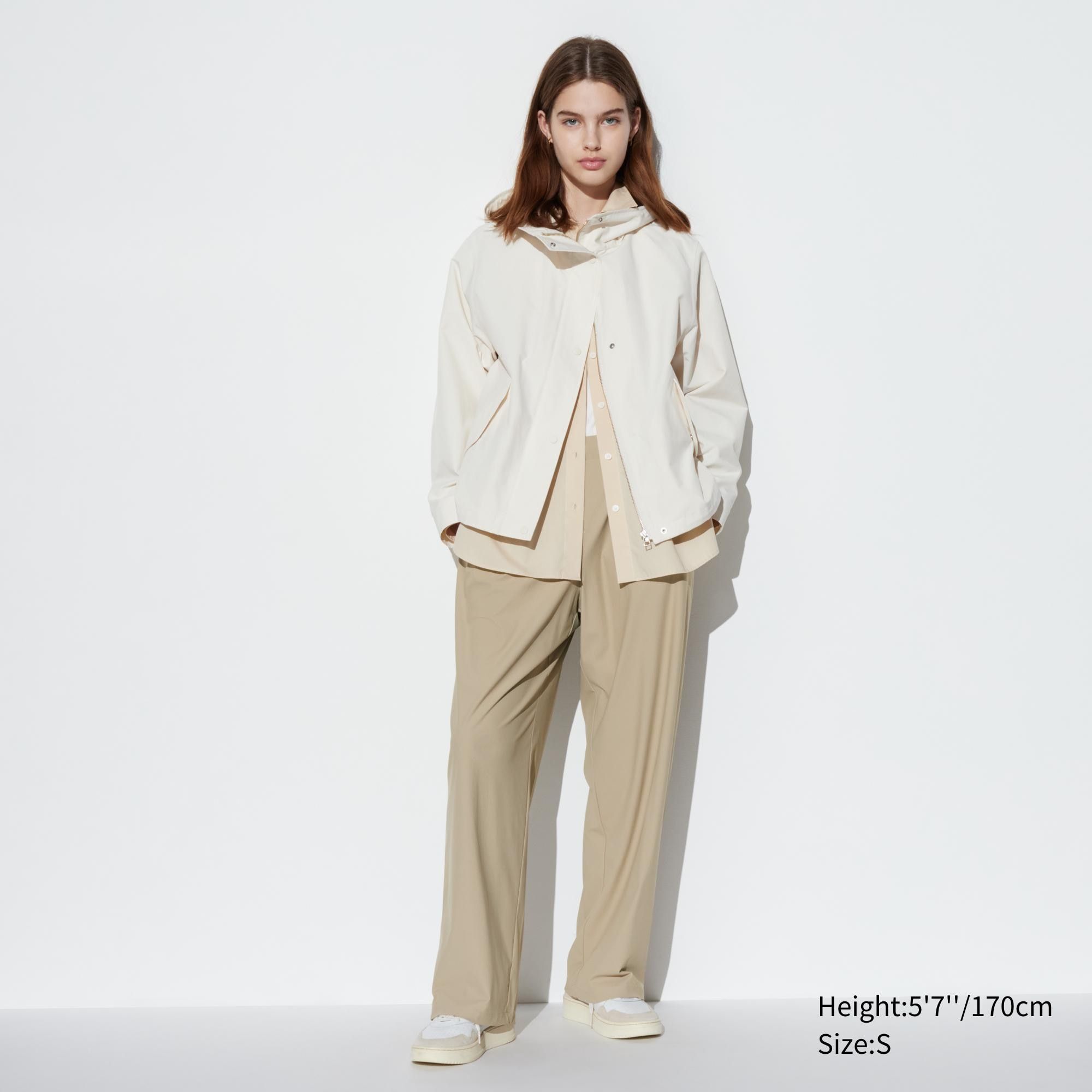 Beige Uniqlo Airism Ultra Stretch Straight Wide Leg Trousers | SDRZM-4827