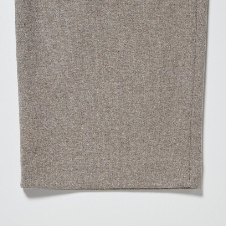 Beige Uniqlo Brushed Jersey Pleated Wide Leg Trousers Regular | KUPIX-7059