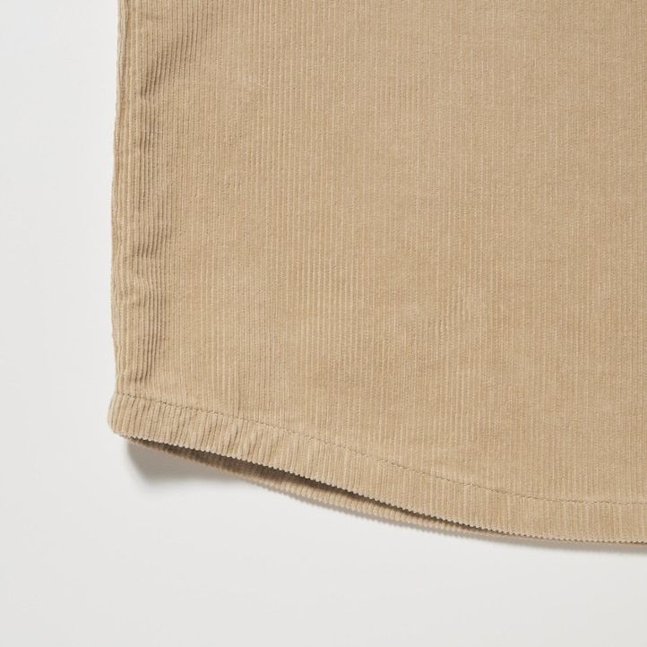 Beige Uniqlo Corduroy Oversized Work Shirt | HNKZA-6148