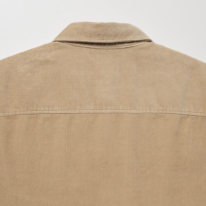 Beige Uniqlo Corduroy Oversized Work Shirt | HNKZA-6148