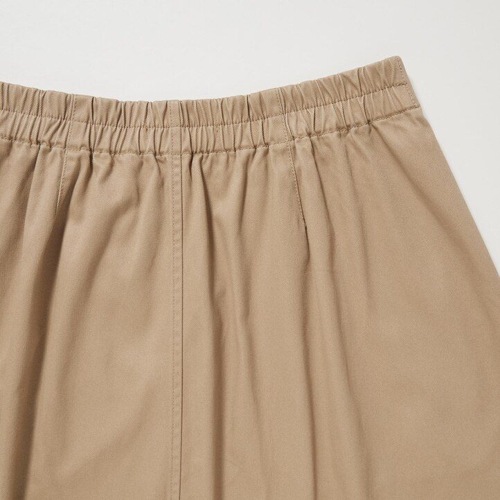 Beige Uniqlo Cotton Midi Skirt | GUXDM-6359