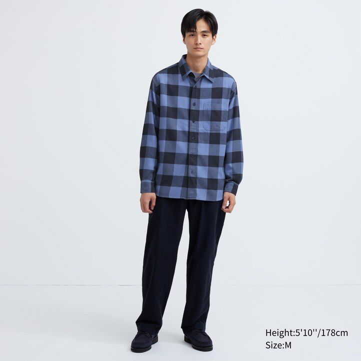 Beige Uniqlo Flannel Checked Shirt | GAKSB-5490