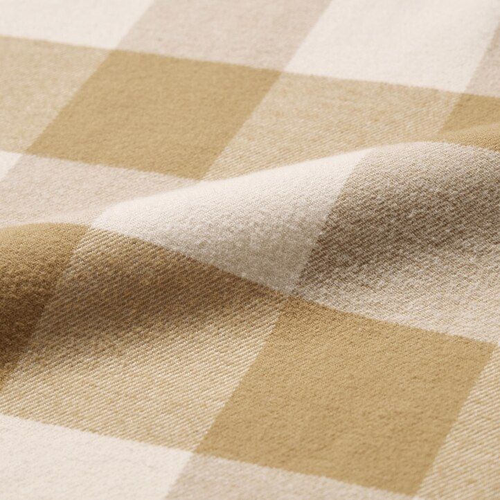 Beige Uniqlo Flannel Checked Shirt | GAKSB-5490