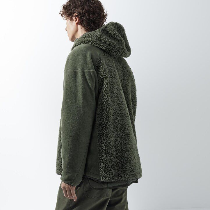 Beige Uniqlo Fleece Zipped Hoodie | PFUKI-5794