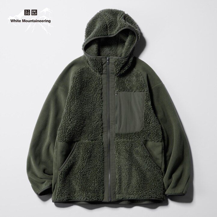 Beige Uniqlo Fleece Zipped Hoodie | PFUKI-5794
