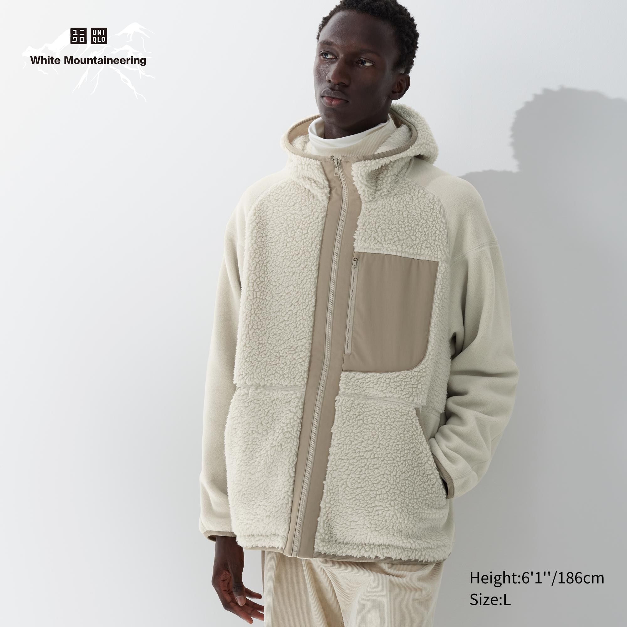 Beige Uniqlo Fleece Zipped Hoodie | PFUKI-5794