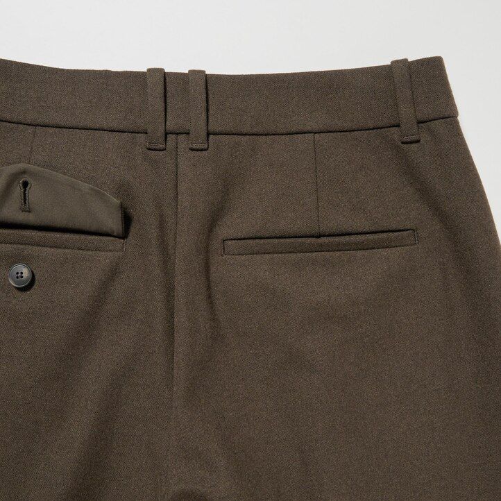 Beige Uniqlo Heattech Pleated Trousers Long | WXNRF-2930