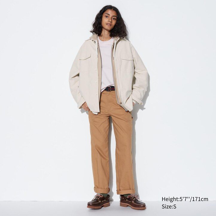 Beige Uniqlo Jersey Overshirt | FSRCK-2489