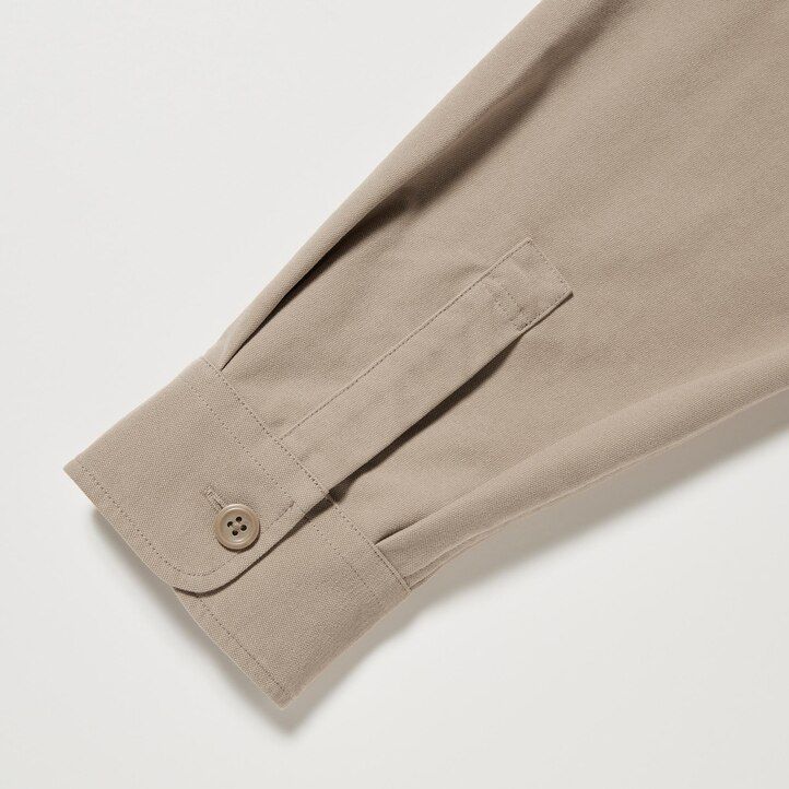 Beige Uniqlo Jersey Overshirt | FSRCK-2489