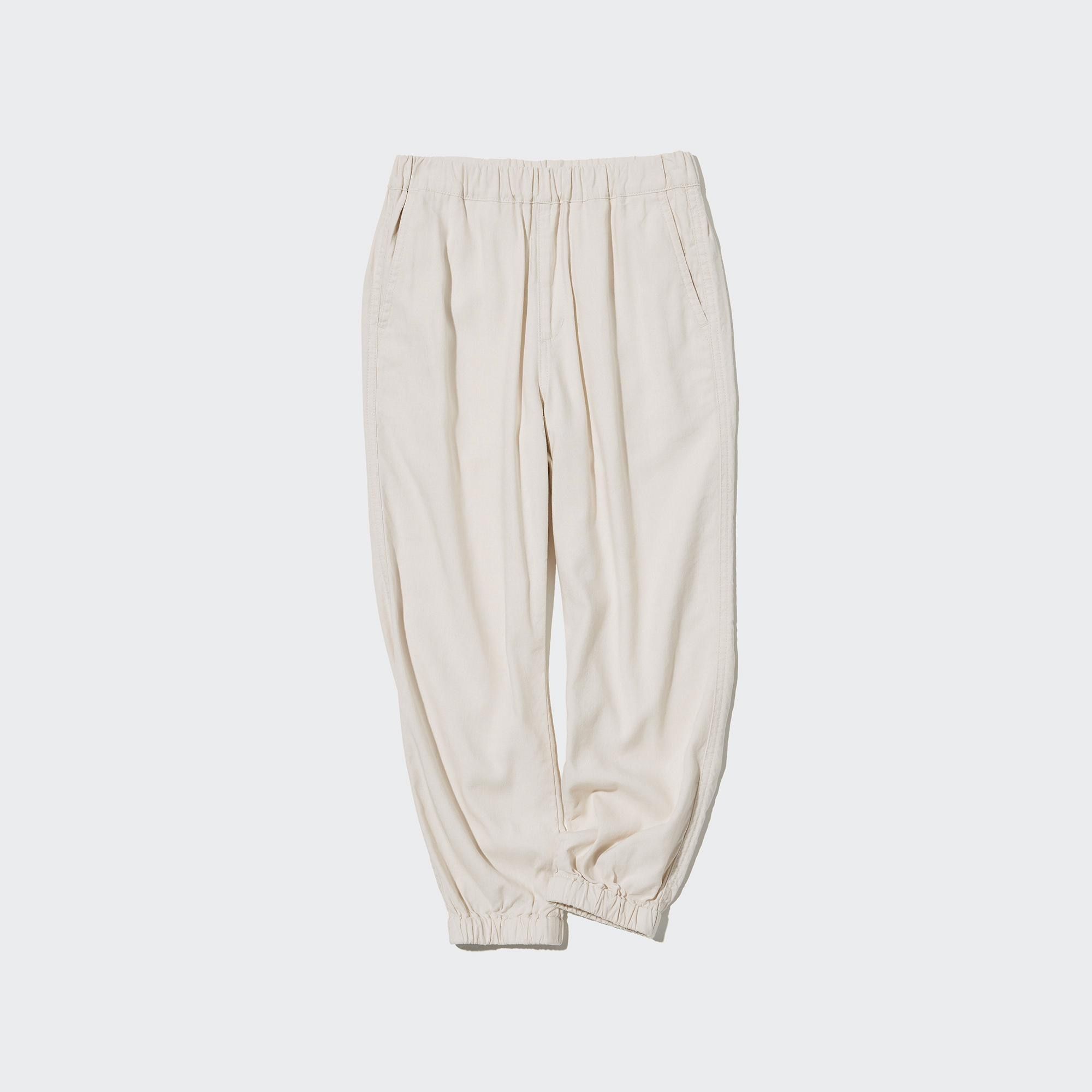 Beige Uniqlo Linen Blend Relaxed Fit Joggers | EBCXF-5976
