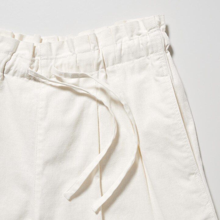 Beige Uniqlo Linen Cotton Shorts | TKDJM-9025