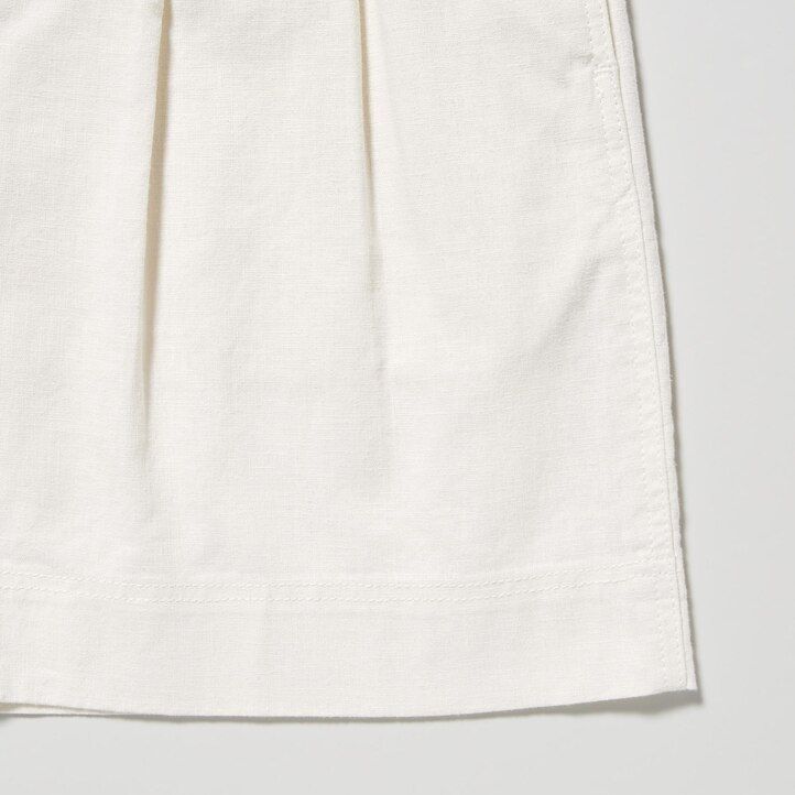 Beige Uniqlo Linen Cotton Shorts | TKDJM-9025