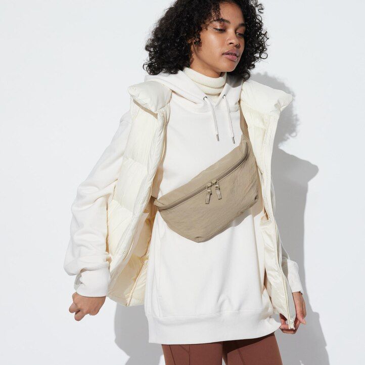 Beige Uniqlo Nylon Crossbody Bag | UXBYK-8364