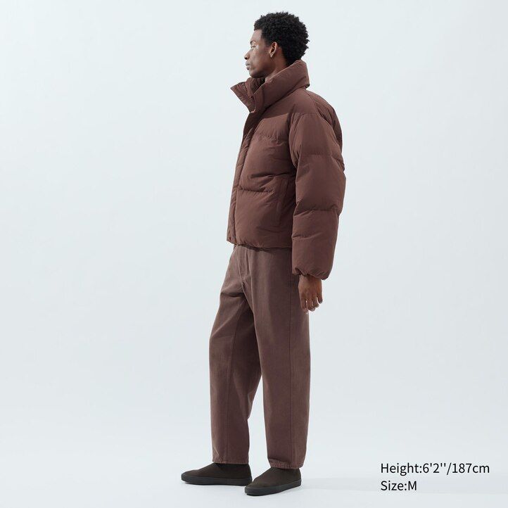 Beige Uniqlo Padded Volume Jacket | JNOBU-1890