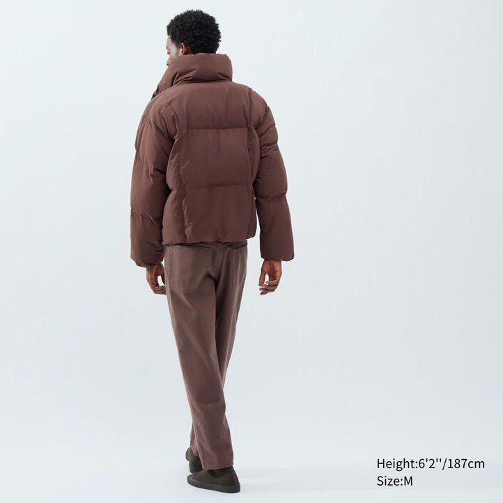 Beige Uniqlo Padded Volume Jacket | JNOBU-1890