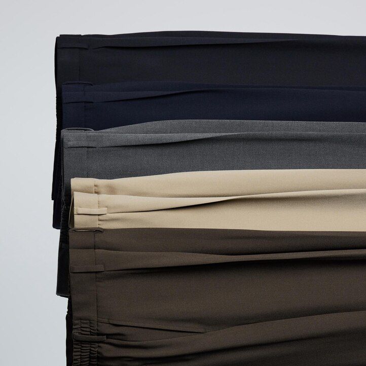 Beige Uniqlo Pleated Wide Leg Trousers | KVUOD-1409