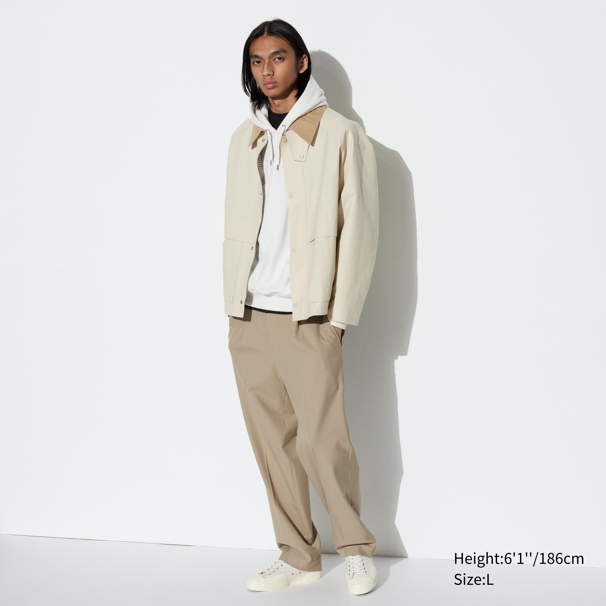 Beige Uniqlo Pleated Wide Leg Trousers | KVUOD-1409