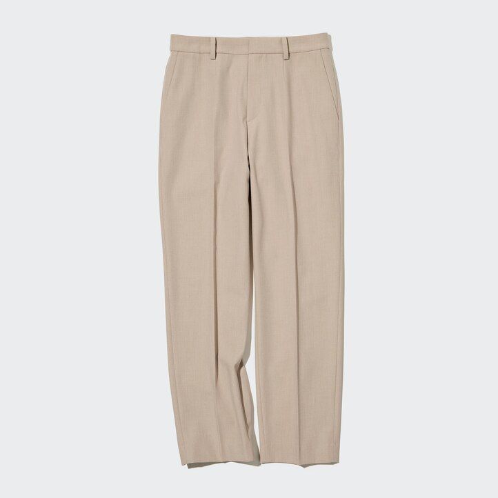 Beige Uniqlo Smart Ankle Length Trousers | VDOCE-7389