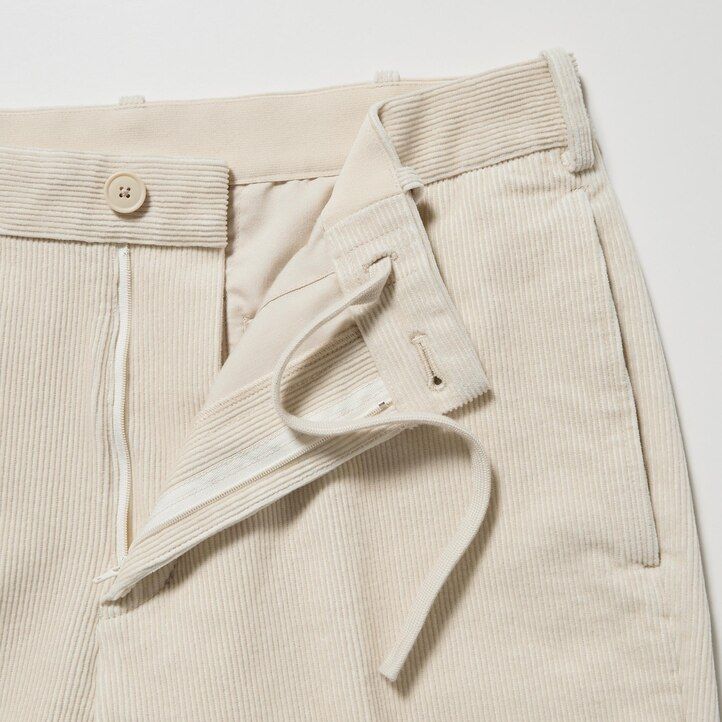 Beige Uniqlo Smart Corduroy Ankle Length Trousers | GDEUS-8726